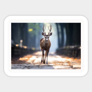 Stag Deer Wildlife Animal On Street Sticker